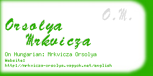 orsolya mrkvicza business card